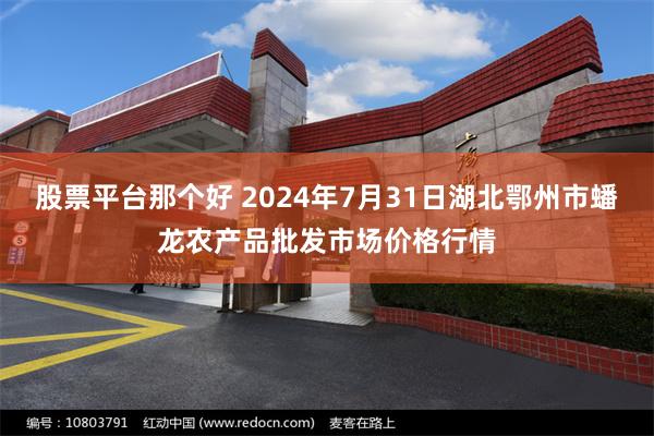 股票平台那个好 2024年7月31日湖北鄂州市蟠龙农产品批发市场价格行情