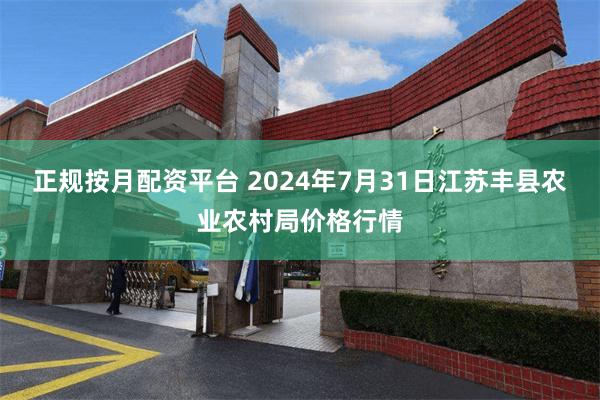 正规按月配资平台 2024年7月31日江苏丰县农业农村局价格行情